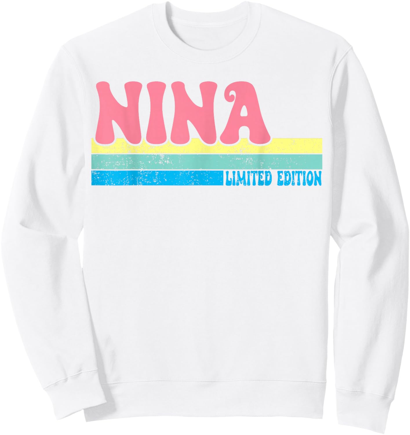 NINA Name Personalized Cute Idea Groovy Women NINA Sweatshirt - Sweatshirt | White