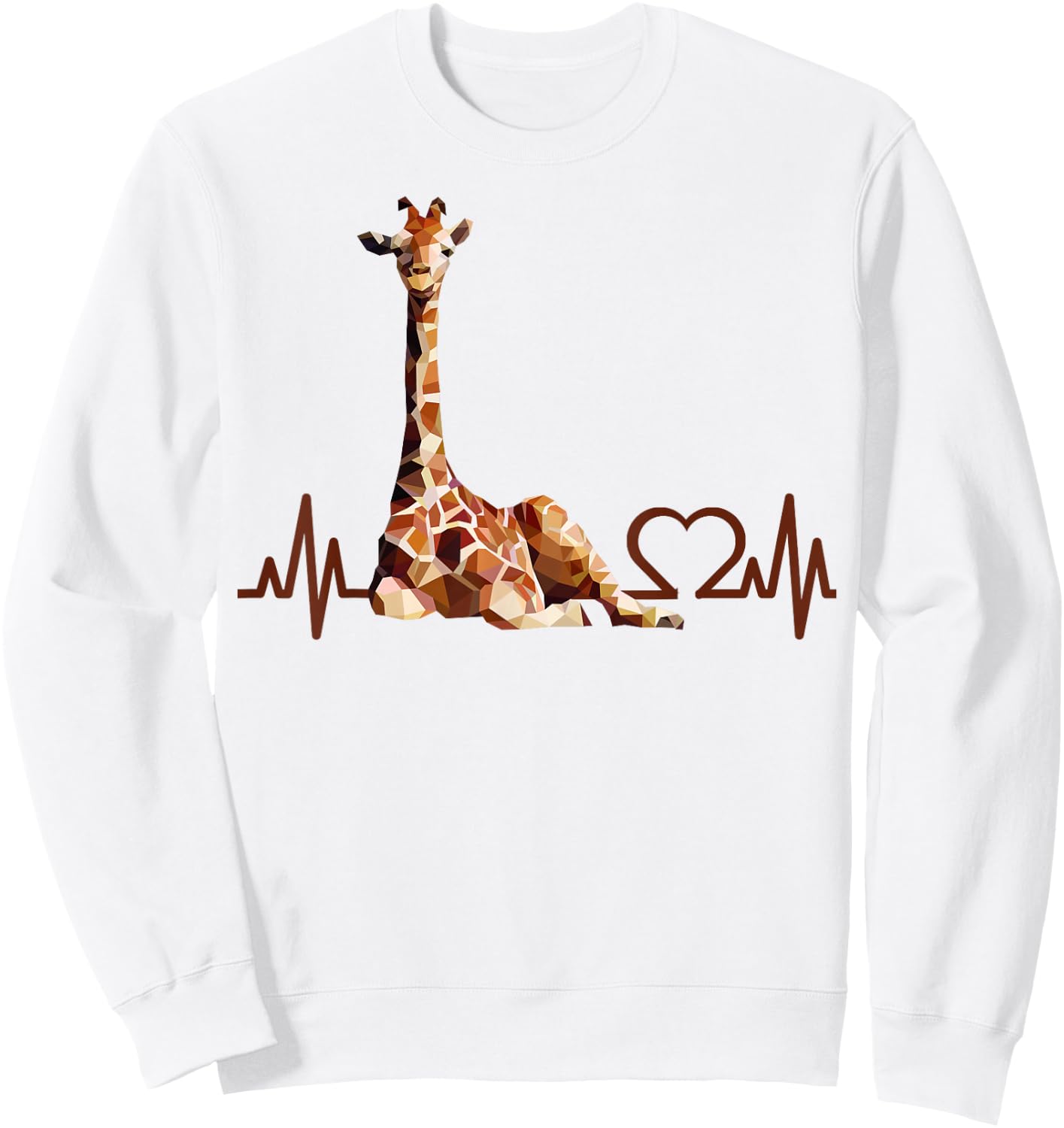 Birthday Giraffe Heartbeat Shirt for Woman Man Kids Sweatshirt - Sweatshirt | White
