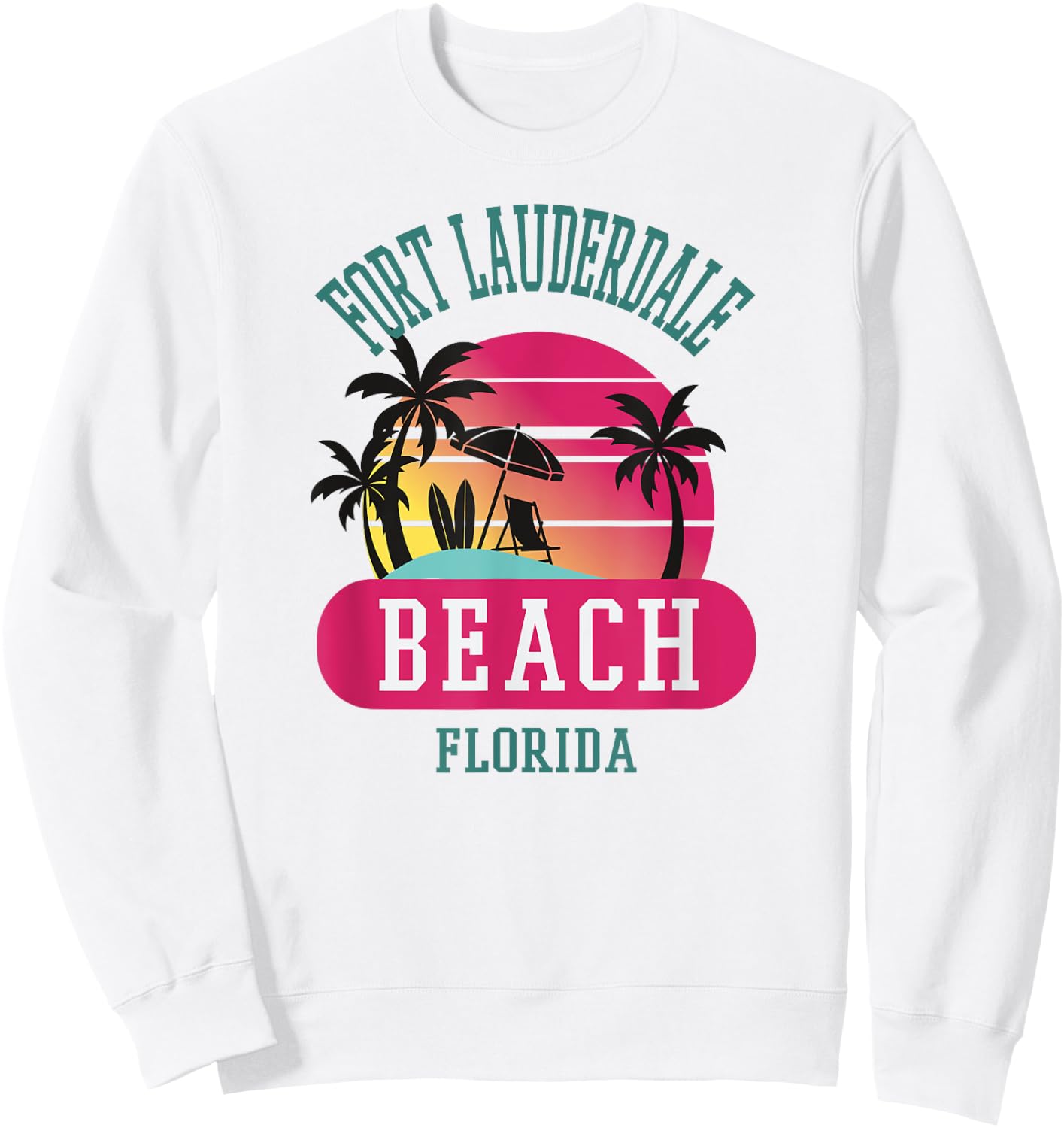 "Fort Lauderdale" Florida Beach FL Men Women Sweatshirt - Sweatshirt | White