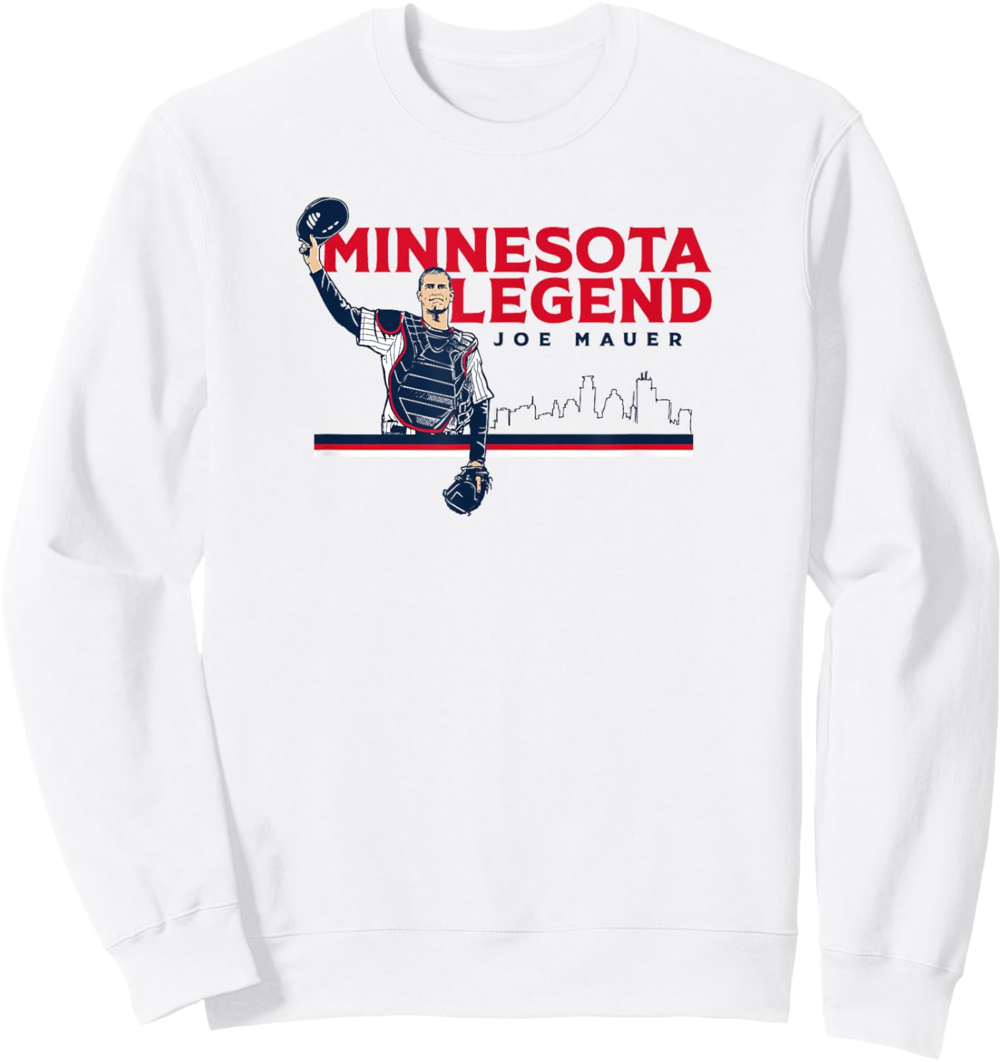 Joe Mauer - Minnesota Legend - Minnesota Baseball Sweatshirt - Sweatshirt | White