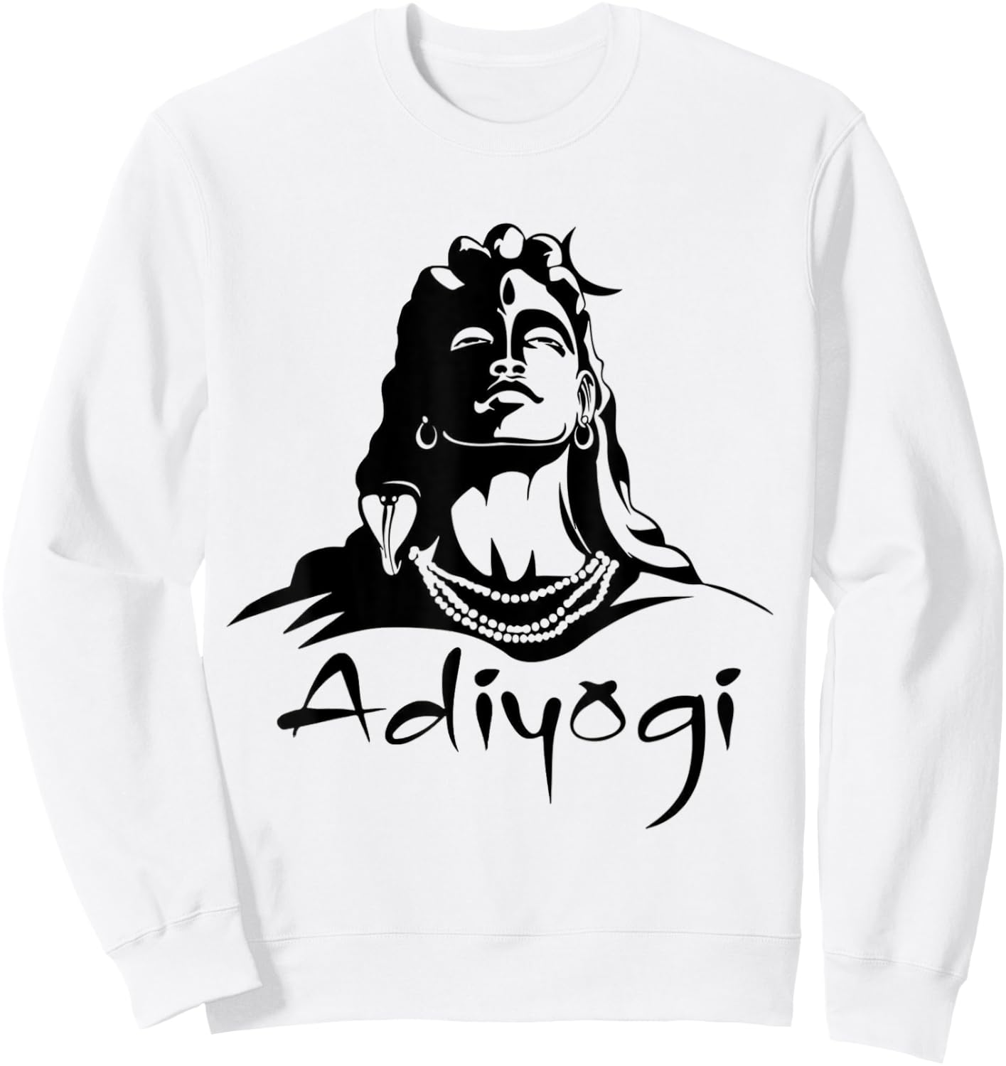 Shiva Adiyogi Meditation Design Sweatshirt - Sweatshirt | White