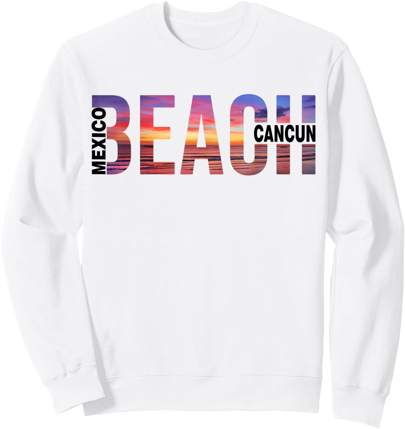 Can Cun Palm Trees Beach Mexico Vacation Family Women Kids Sweatshirt - Sweatshirt | White