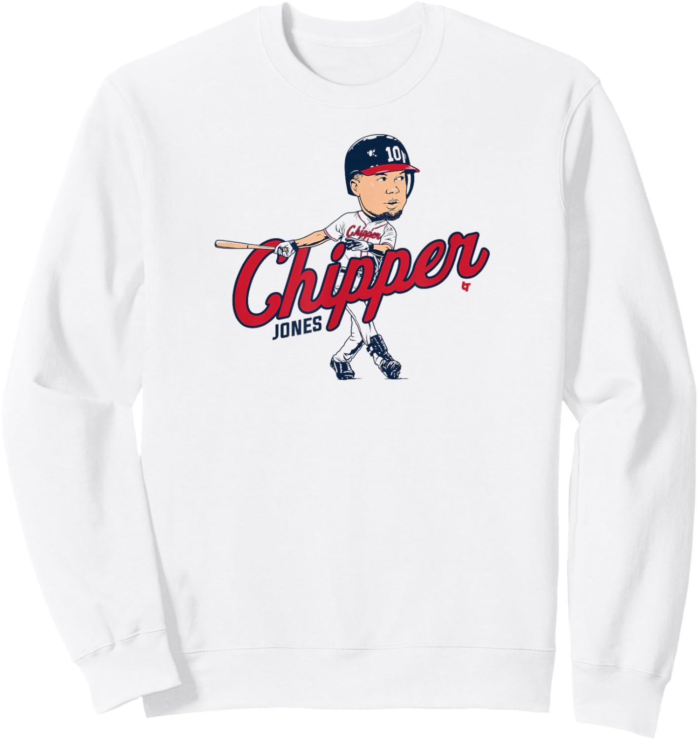 Chipper Jones - Caricature - Atlanta Baseball Sweatshirt - Sweatshirt | White