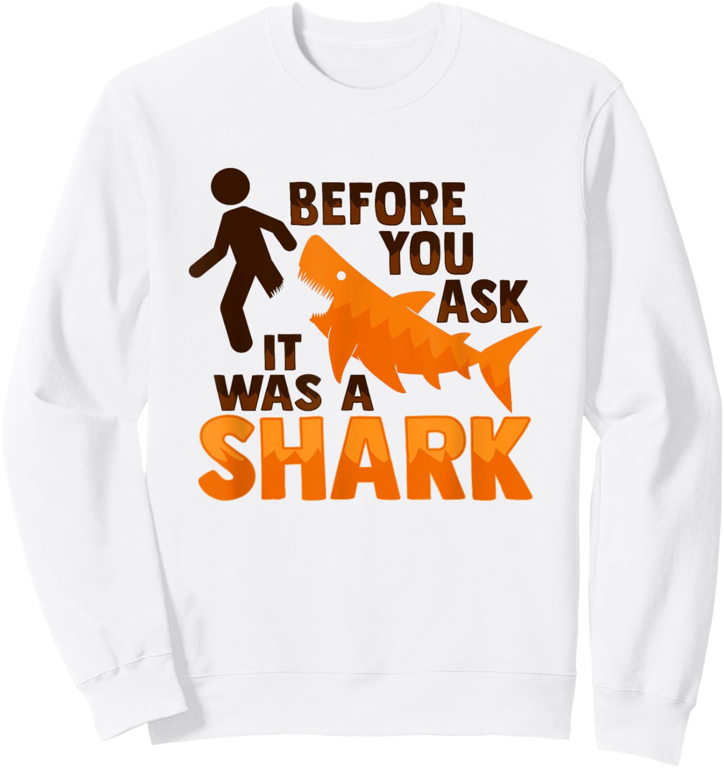 Amputee Joke Leg Prosthetic Shark Design for a Leg Amputee Sweatshirt - Sweatshirt | White
