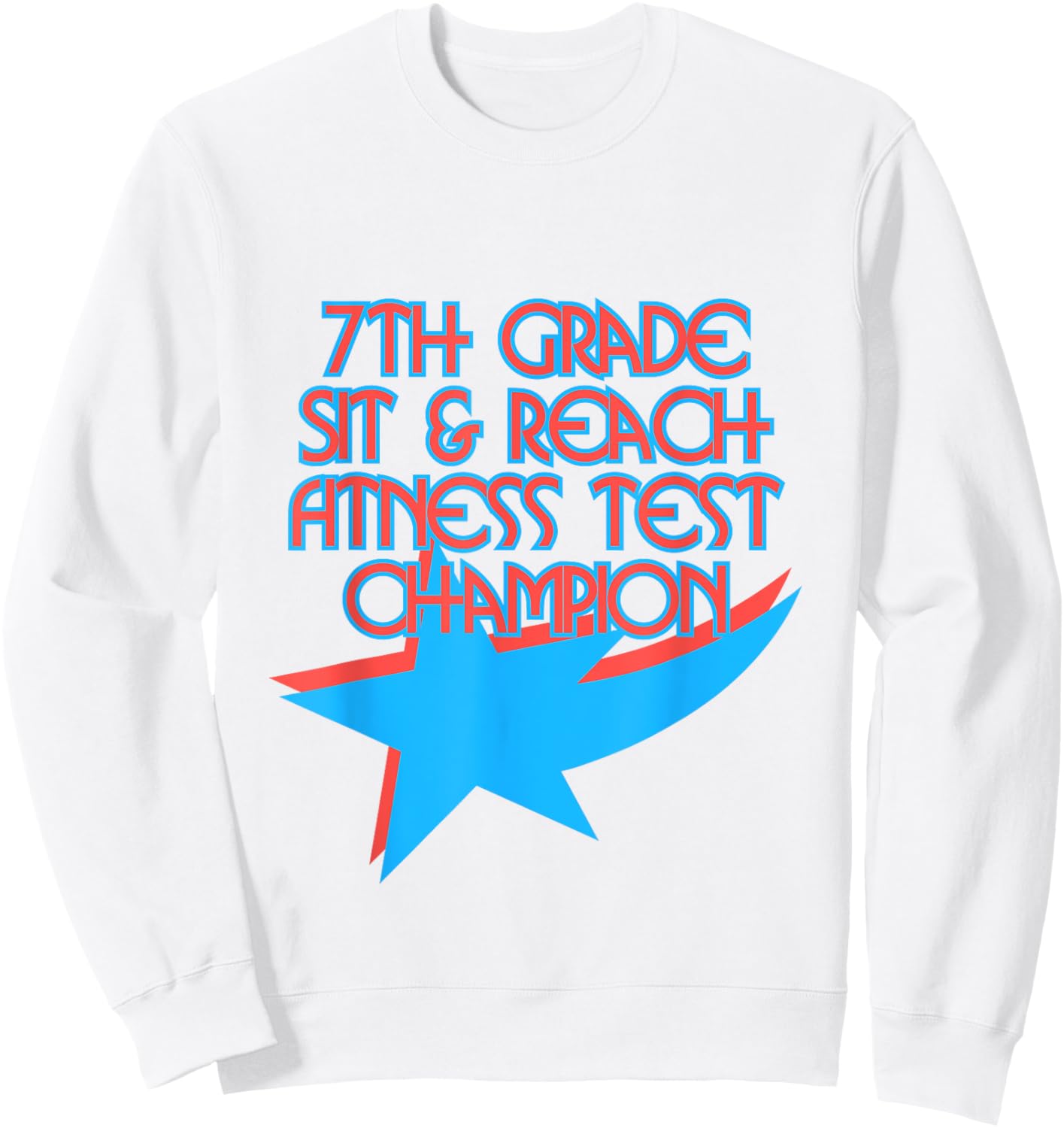 Retro Sit and Reach Fitness Test Champion 90s Nostalgia Sweatshirt - Sweatshirt | White