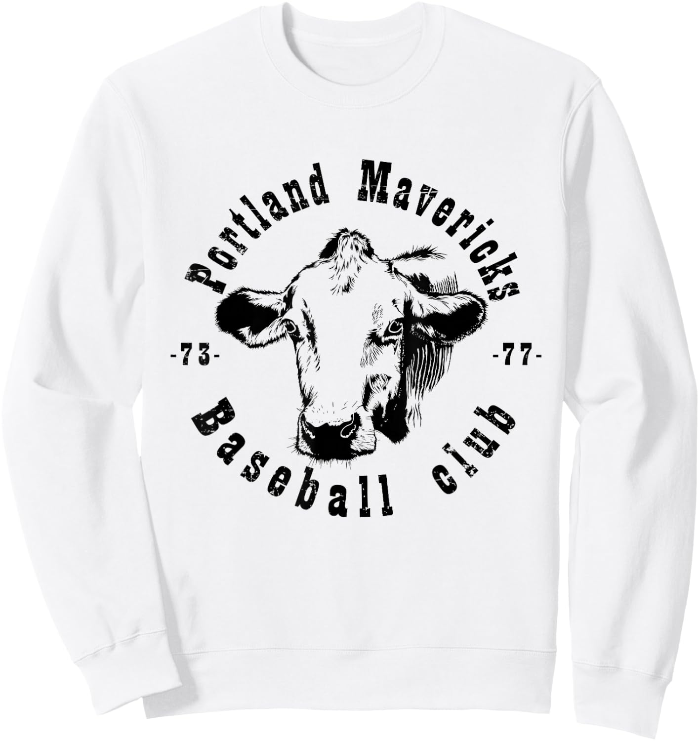 Portland T Shirt Cows Mavericks Baseball Vintage For Sweatshirt - Sweatshirt | White
