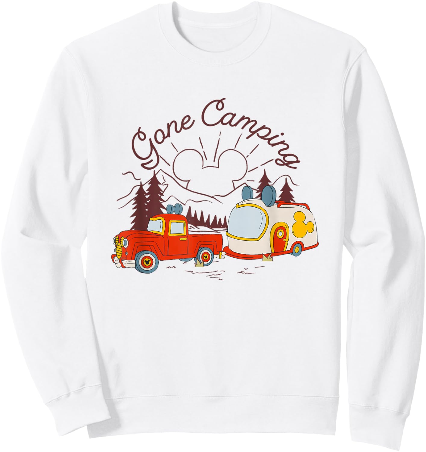 Disney Mickey and Friends Gone Camping Retro Trailer Sweatshirt - Sweatshirt | White