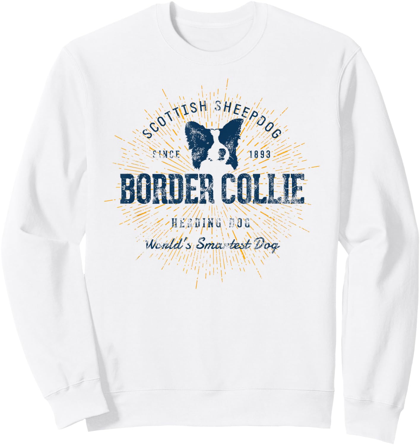 Retro Border Collie Vintage Sweatshirt - Sweatshirt | White