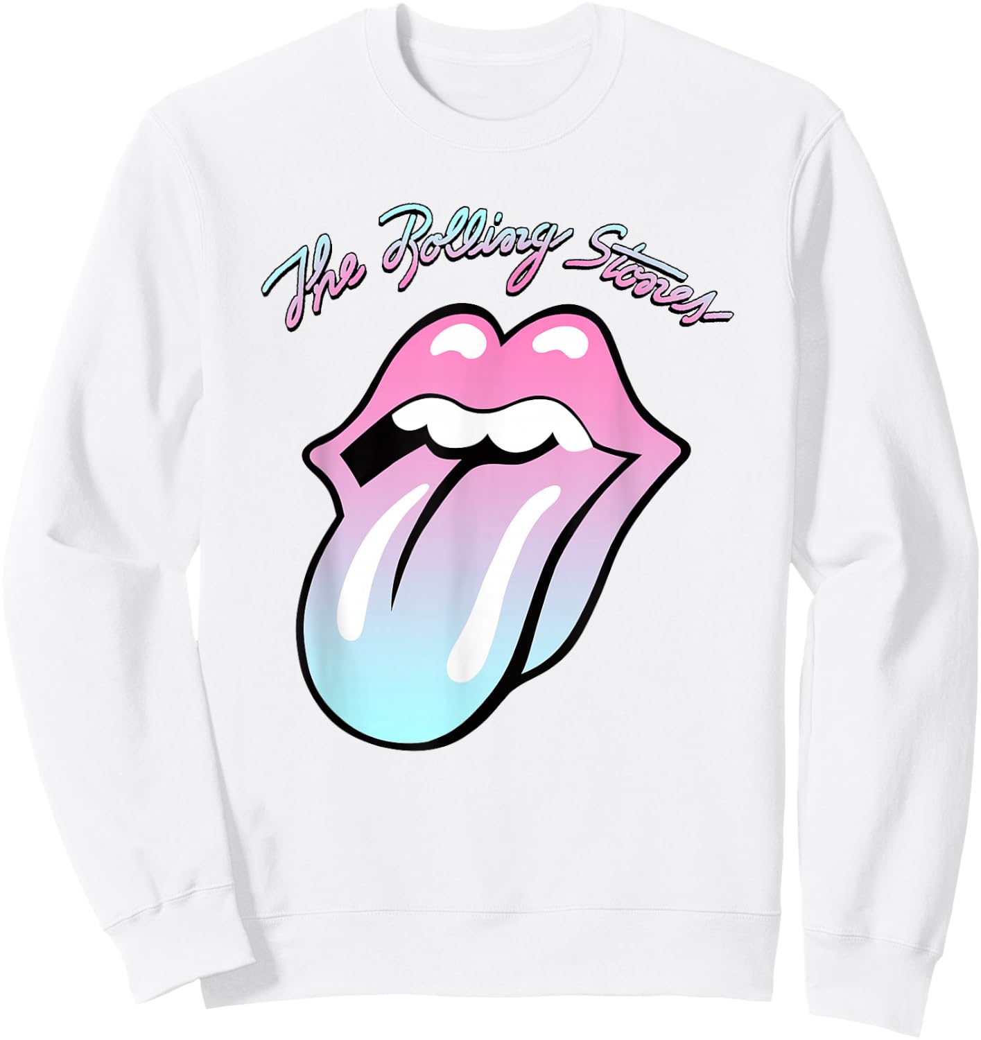 Official Rolling Stones Gradient Tongue Sweatshirt - Sweatshirt | White