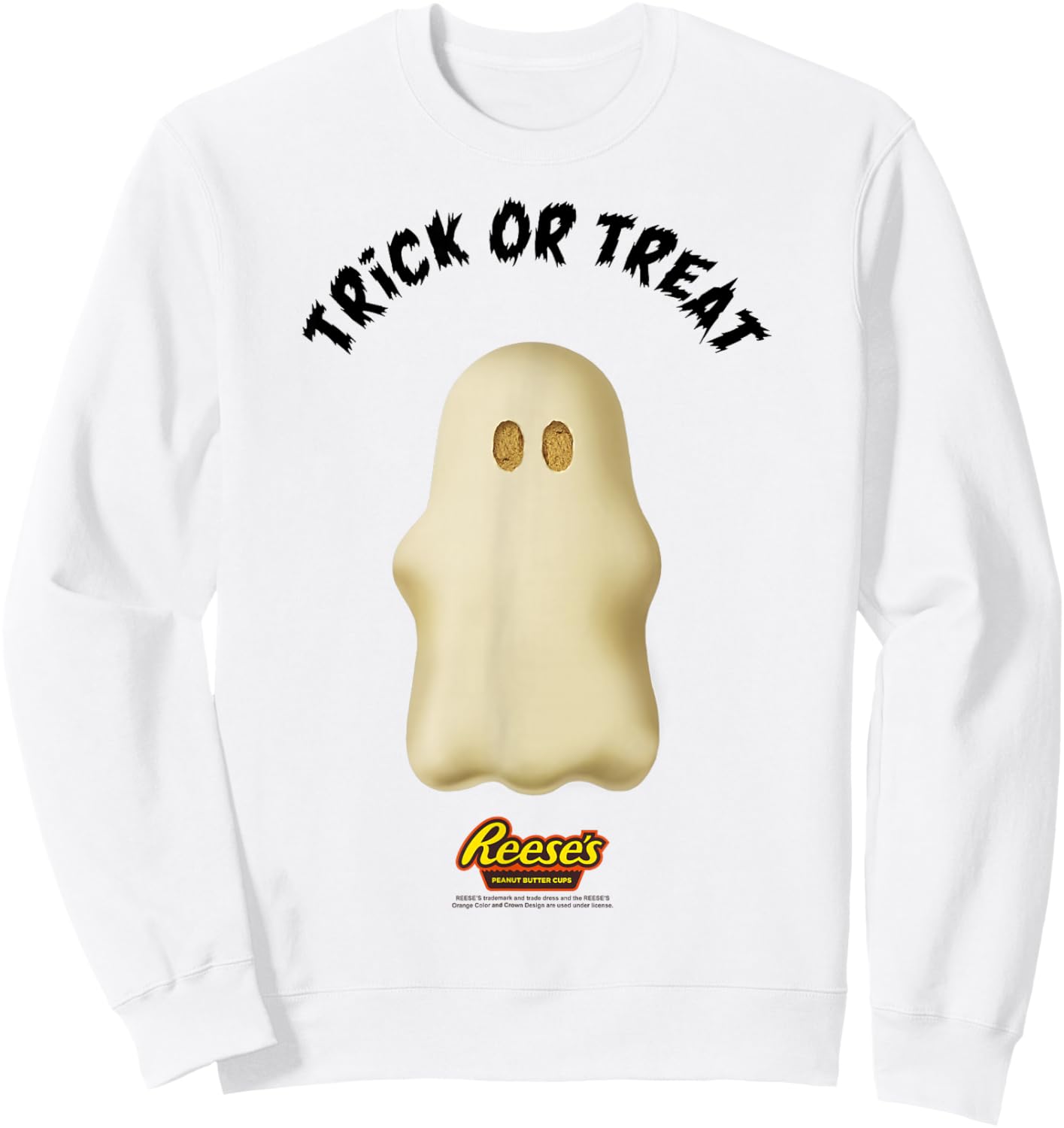 Reese's Halloween Trick or Treat Ghost Candy Sweatshirt - Sweatshirt | White