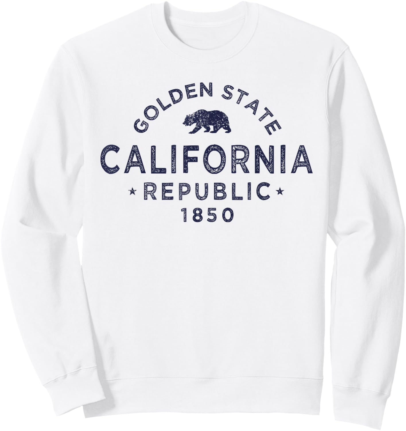 Retro San Francisco California Throwback Vintage Stencil Sweatshirt - Sweatshirt | White