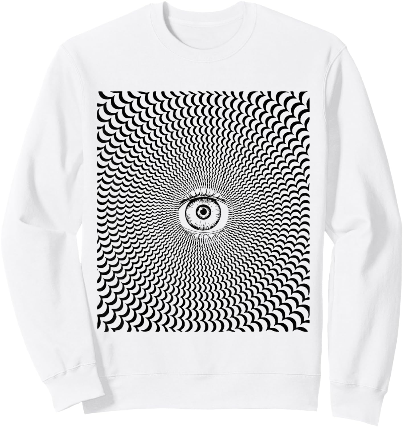 Trippy Third Eye Eyeball Illusion Dark Humor Funny Weird Sweatshirt - Sweatshirt | White