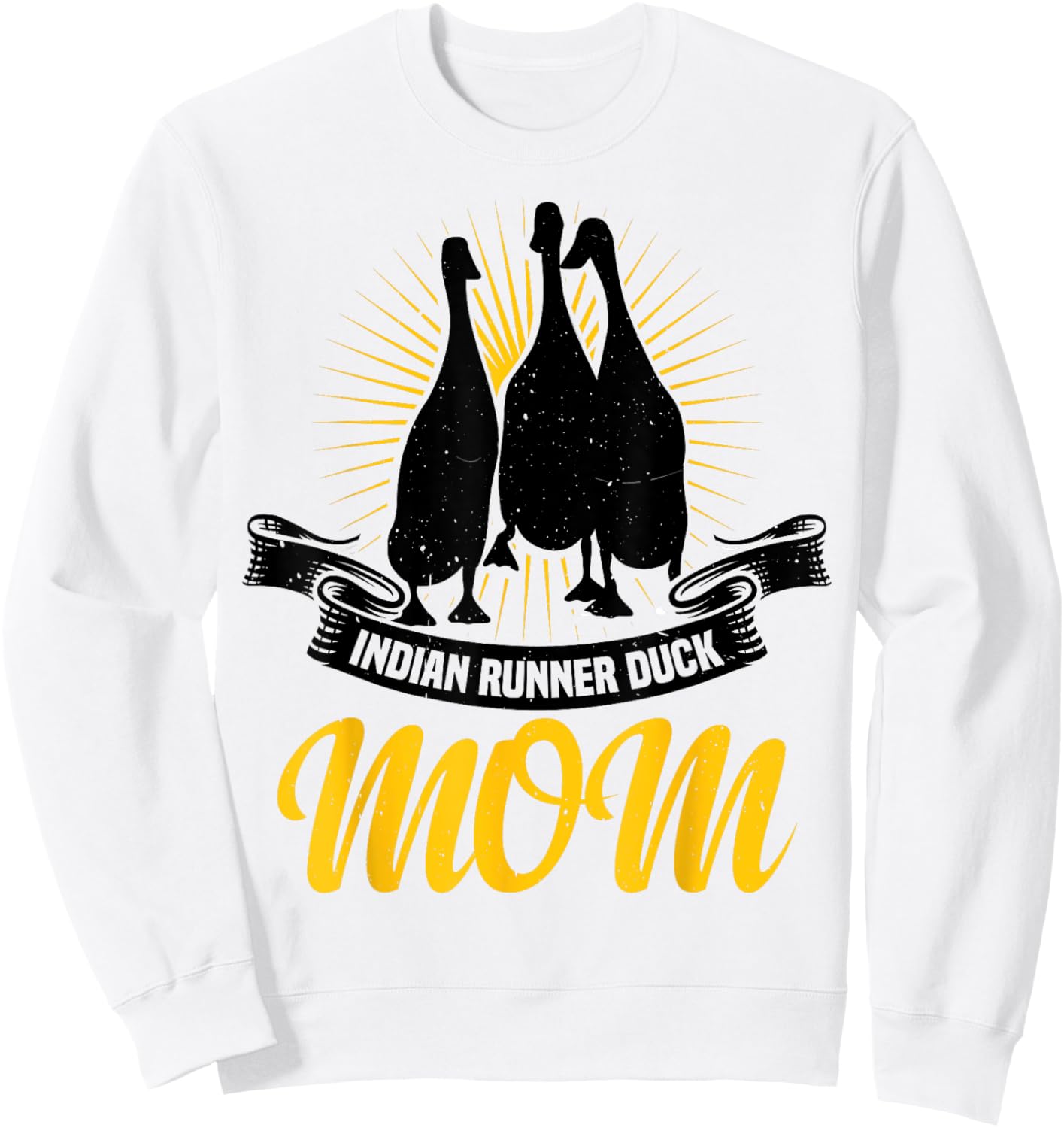 Running Duck Indian Runner Duck Ducklings - White, Small, Short Sleeve, , Classic Fit, Animal Print, Casual Vacation Sweatshirt - Sweatshirt | White