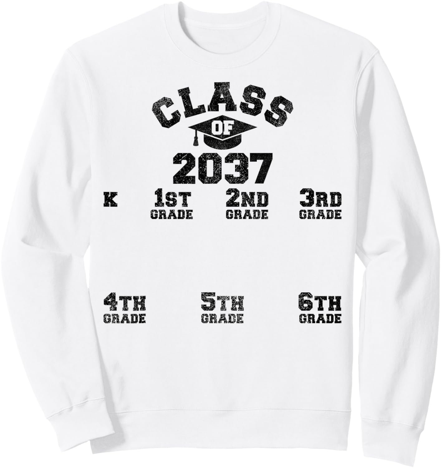 Class Of 2037 Handprint Shirt, Grow With Me Kindergarten Kid Sweatshirt - Sweatshirt | White