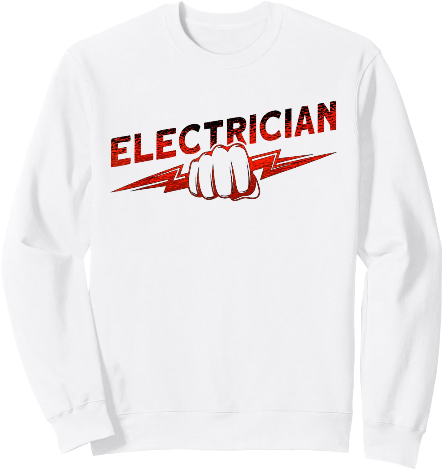 Funny Electrical Worker Skull USA Flag Electrician Sweatshirt - Sweatshirt | White
