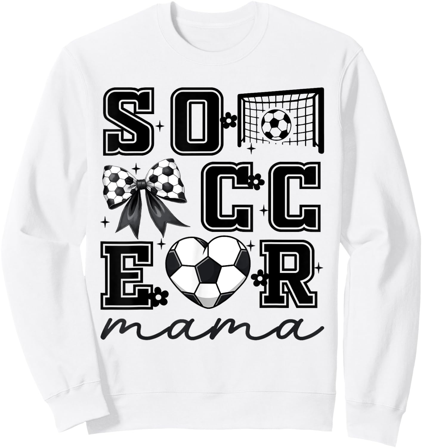 Soccer Mama Coquette Bow Funny Soccer Cheer Mama Sweatshirt - Sweatshirt | White