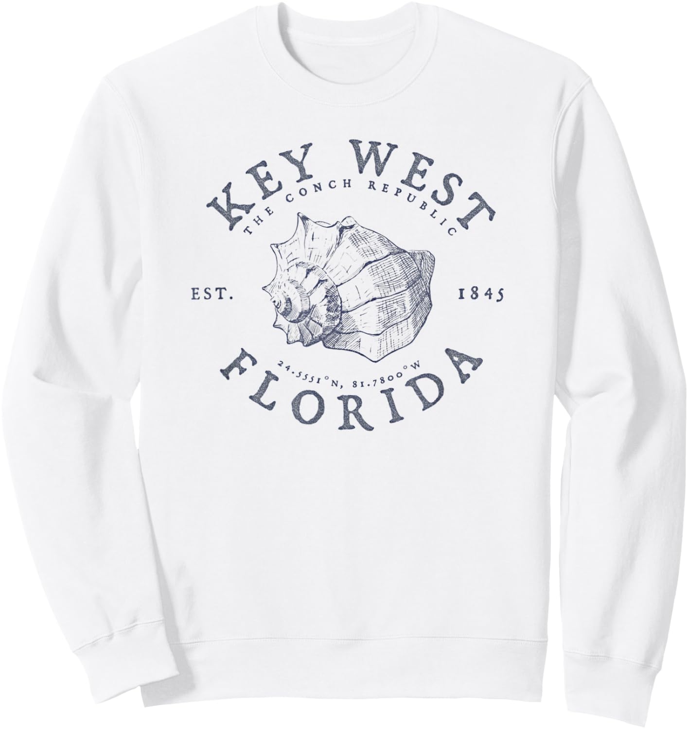 Key West Florida Conch Republic FL Floridian Gift Sweatshirt - Sweatshirt | White