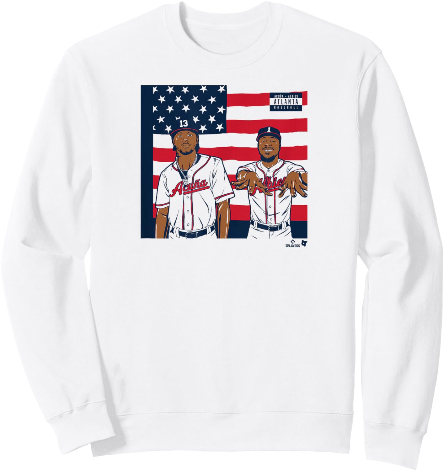 Ronald Acuña Jr. & Ozzie Albies - Icons - Atlanta Baseball Sweatshirt - Sweatshirt | White