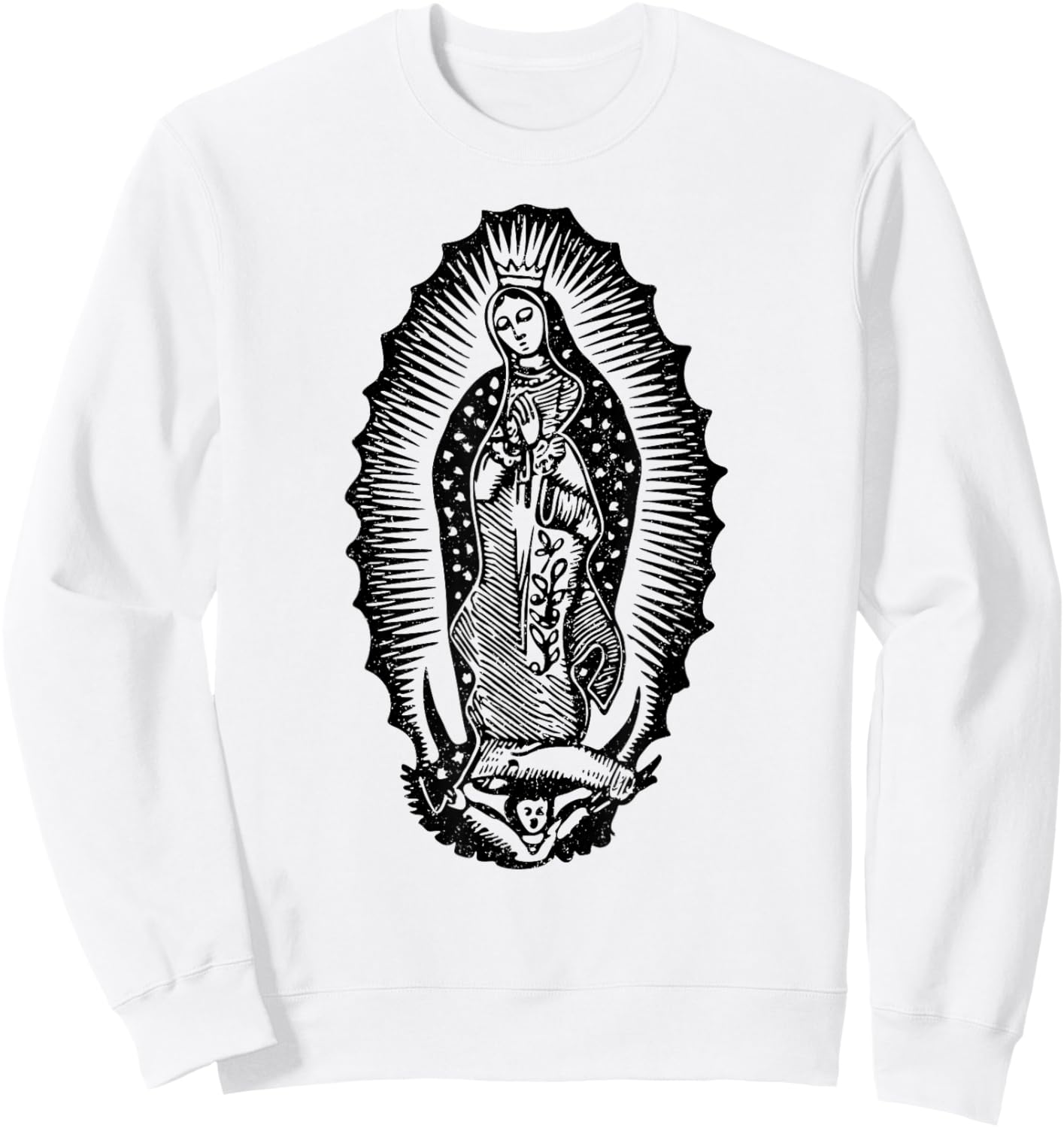 Our Lady of Guadalupe Virgin Mary Mother of Jesus Sweatshirt - Sweatshirt | White