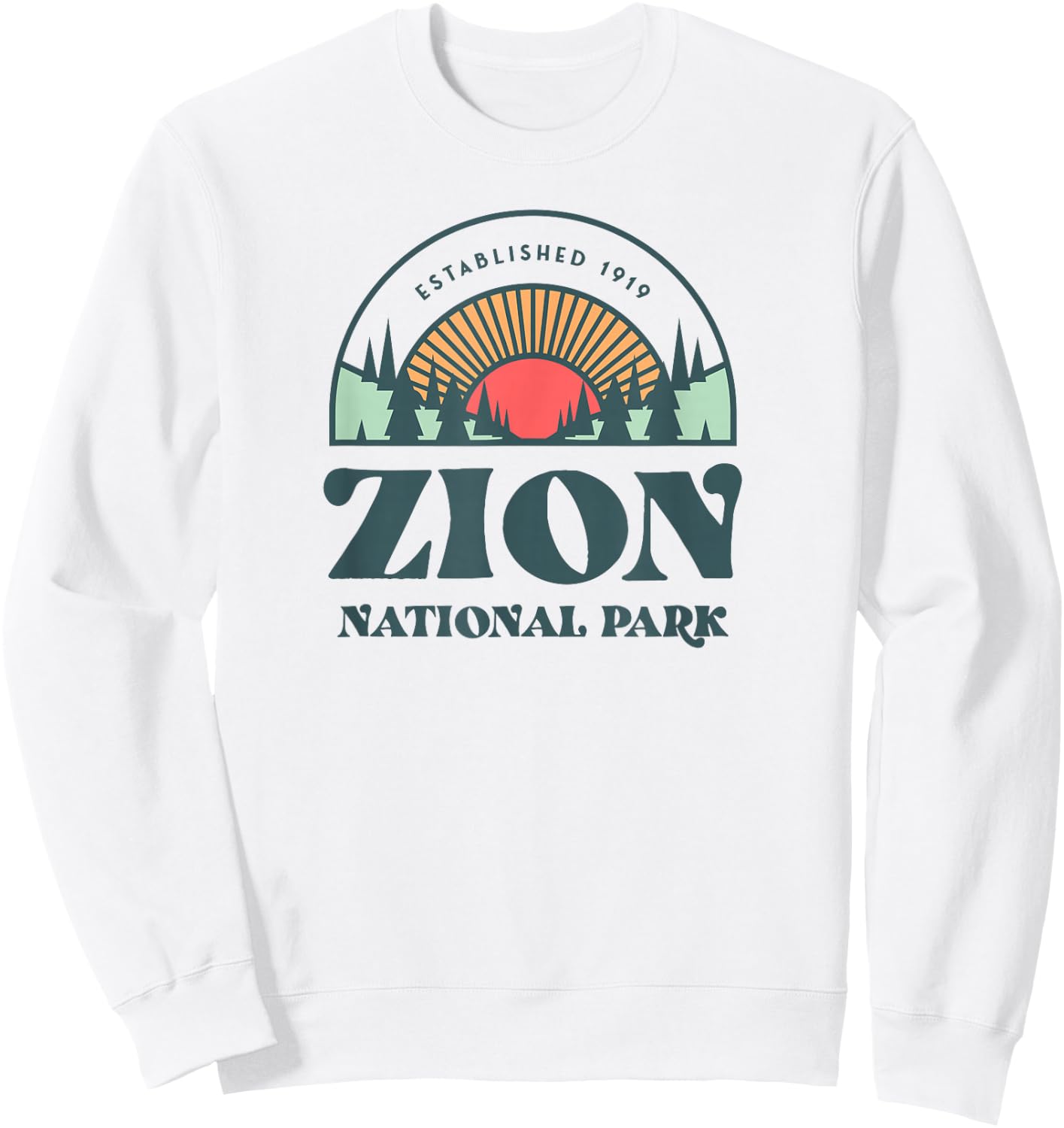 Retro Style Utah Zion National Park Sweatshirt - Sweatshirt | White