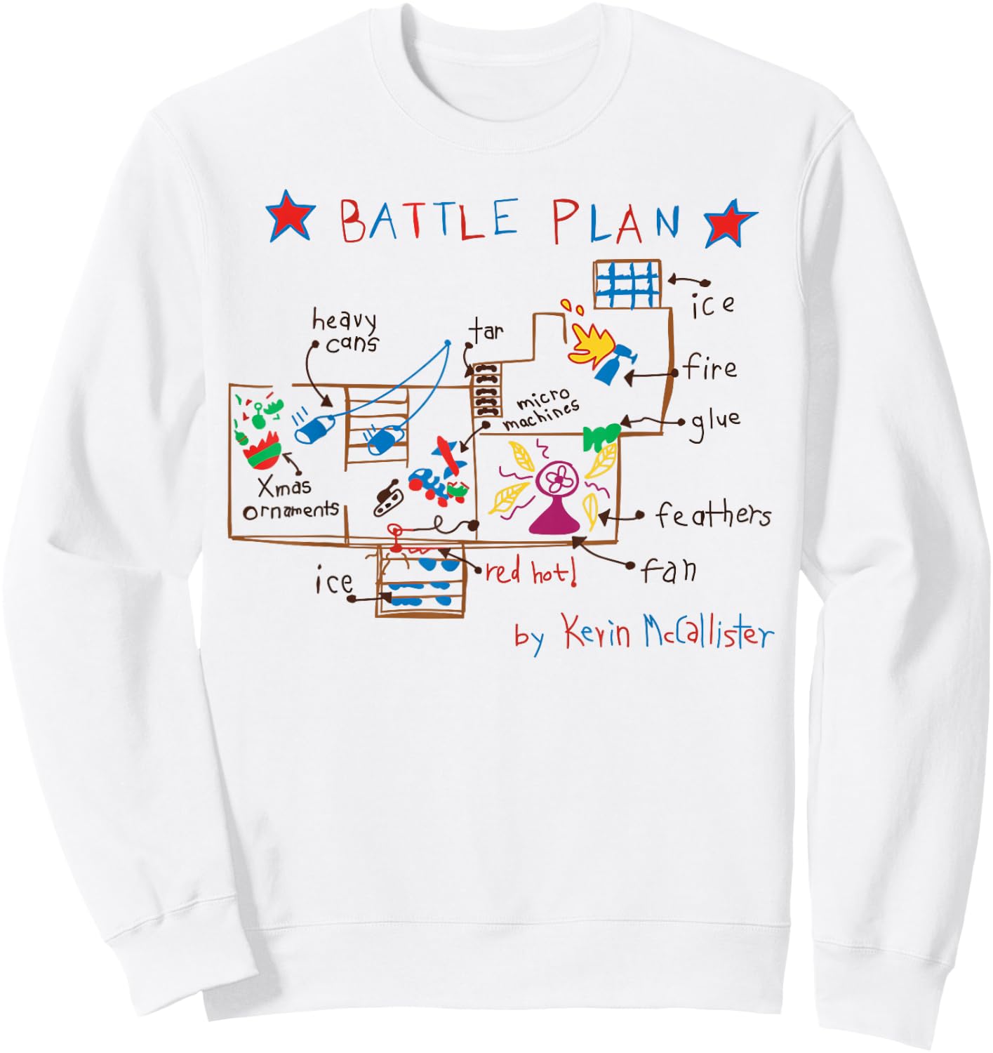 Funny Battle Plan Christmas Home Kids Hand Dawn Costumes Sweatshirt - Sweatshirt | White