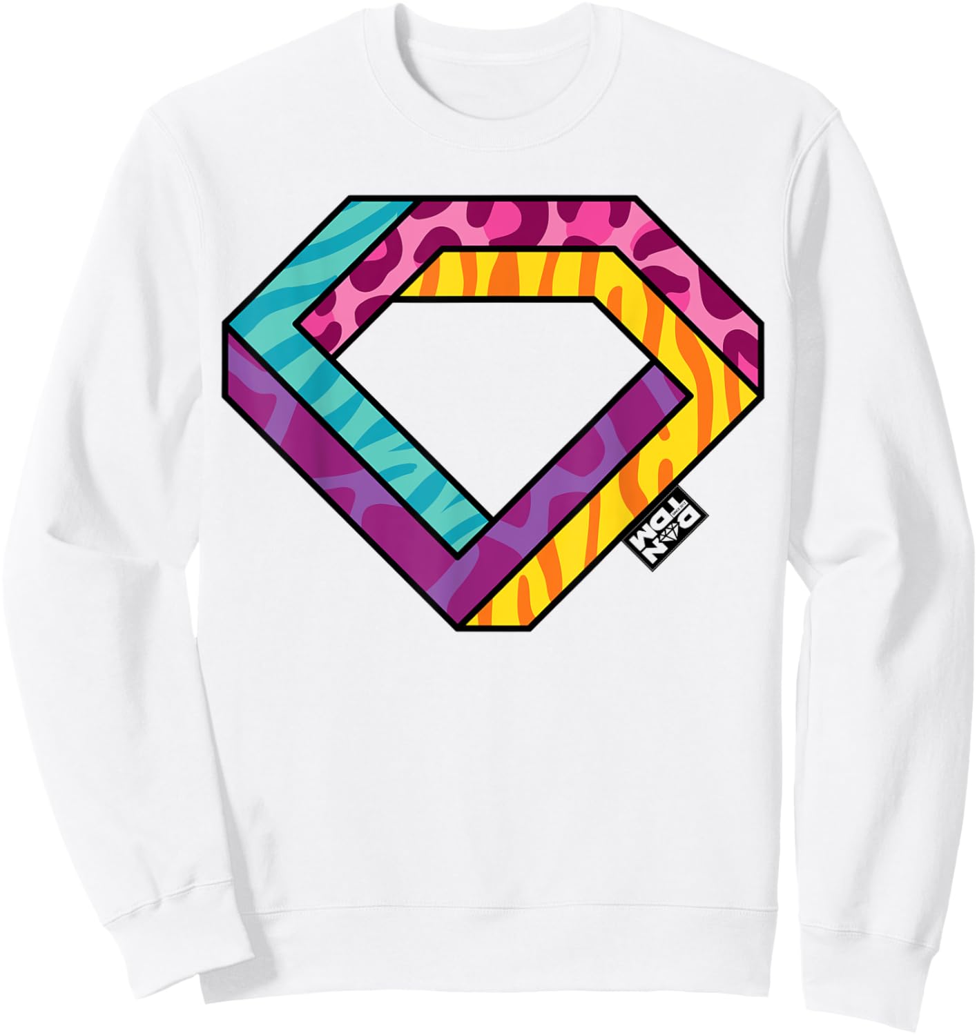 DanTDM Retro Fill Large Sweatshirt - Sweatshirt | White