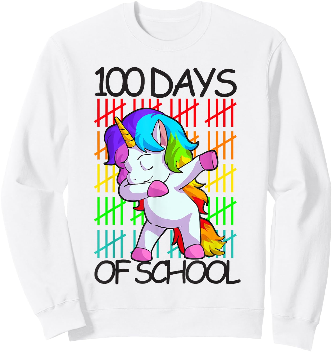 Happy 100 Days Of School Shirt Girls Unicorn Lover Gift Sweatshirt - Sweatshirt | White