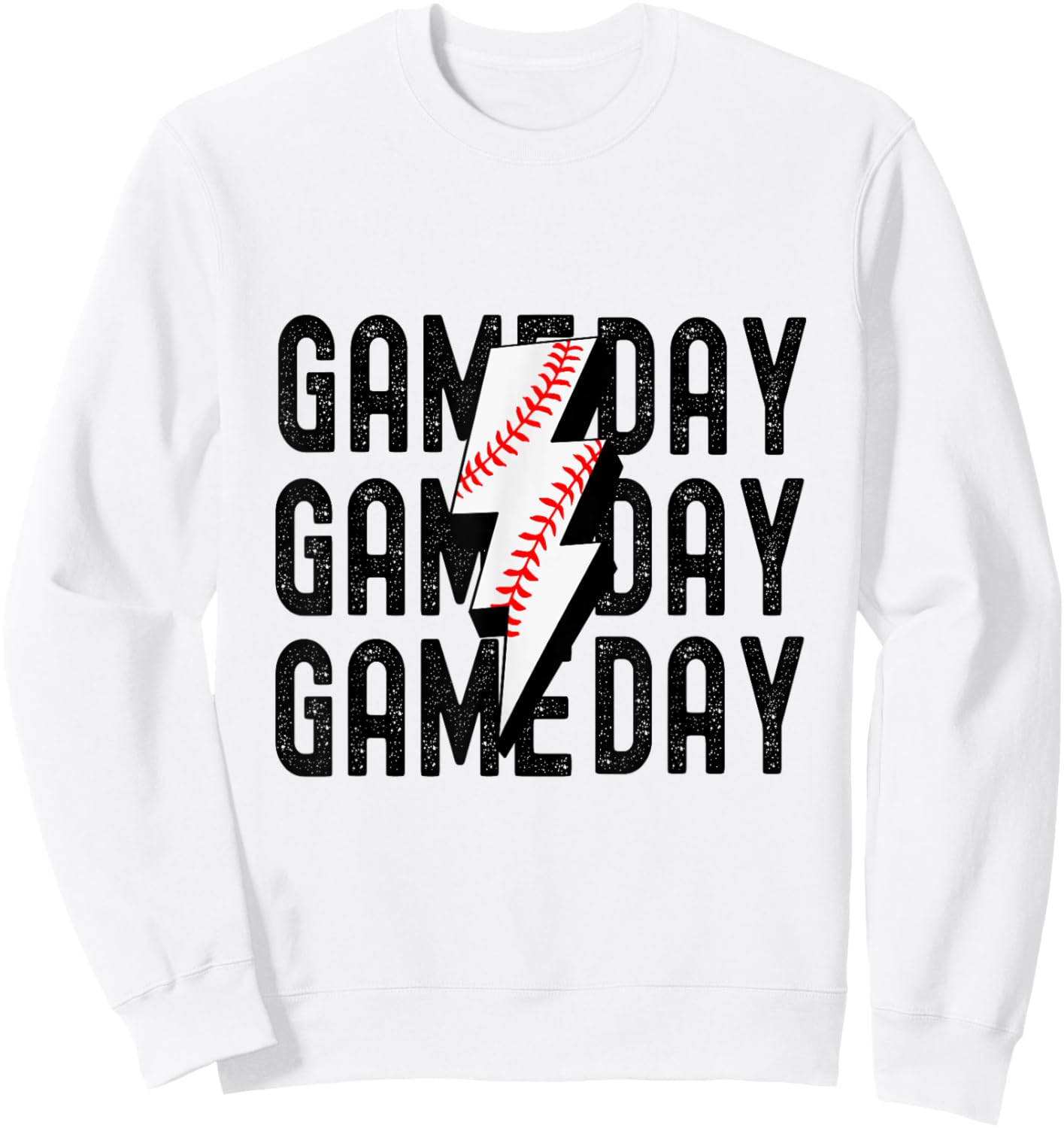 Vintage Game Day Baseball Lightning Funny Baseball Team Sweatshirt - Sweatshirt | White