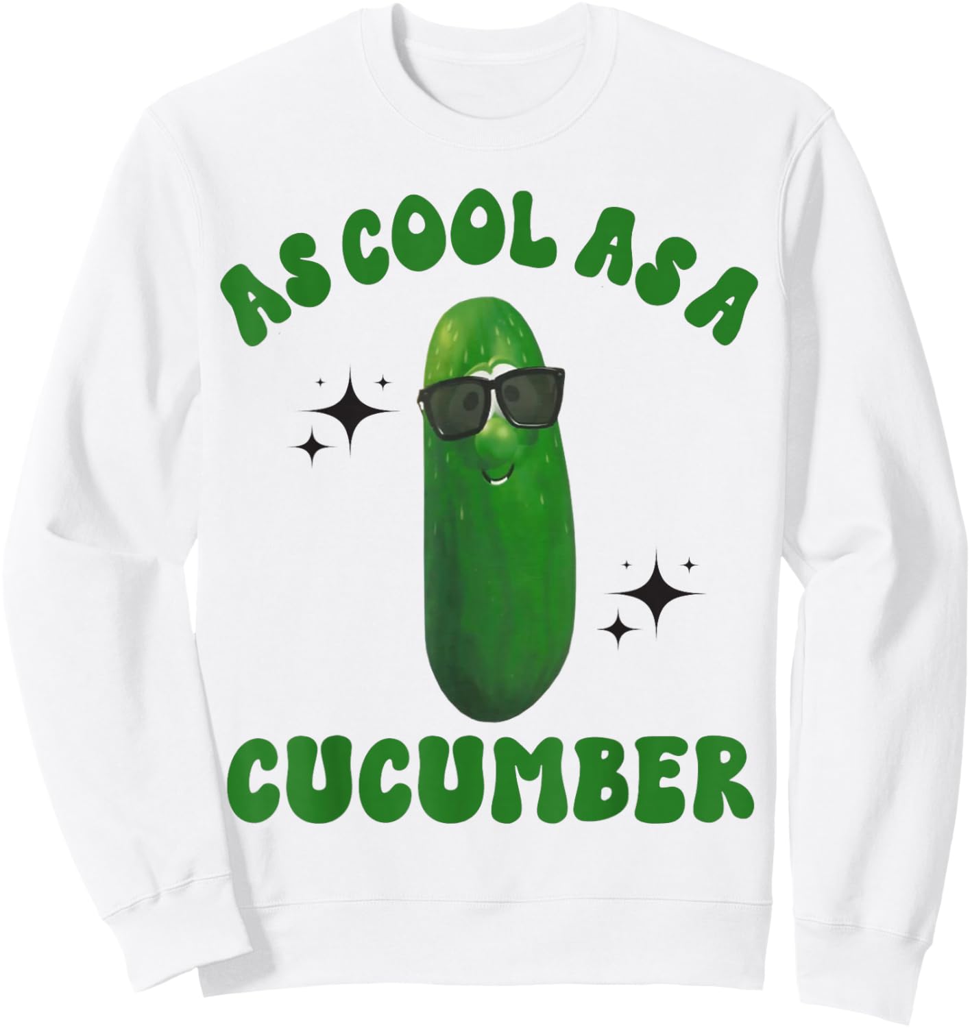 As Cool As a Cucumber Funny Cucumber In Sunglusses Design , Small, Grey Sweatshirt - Sweatshirt | White