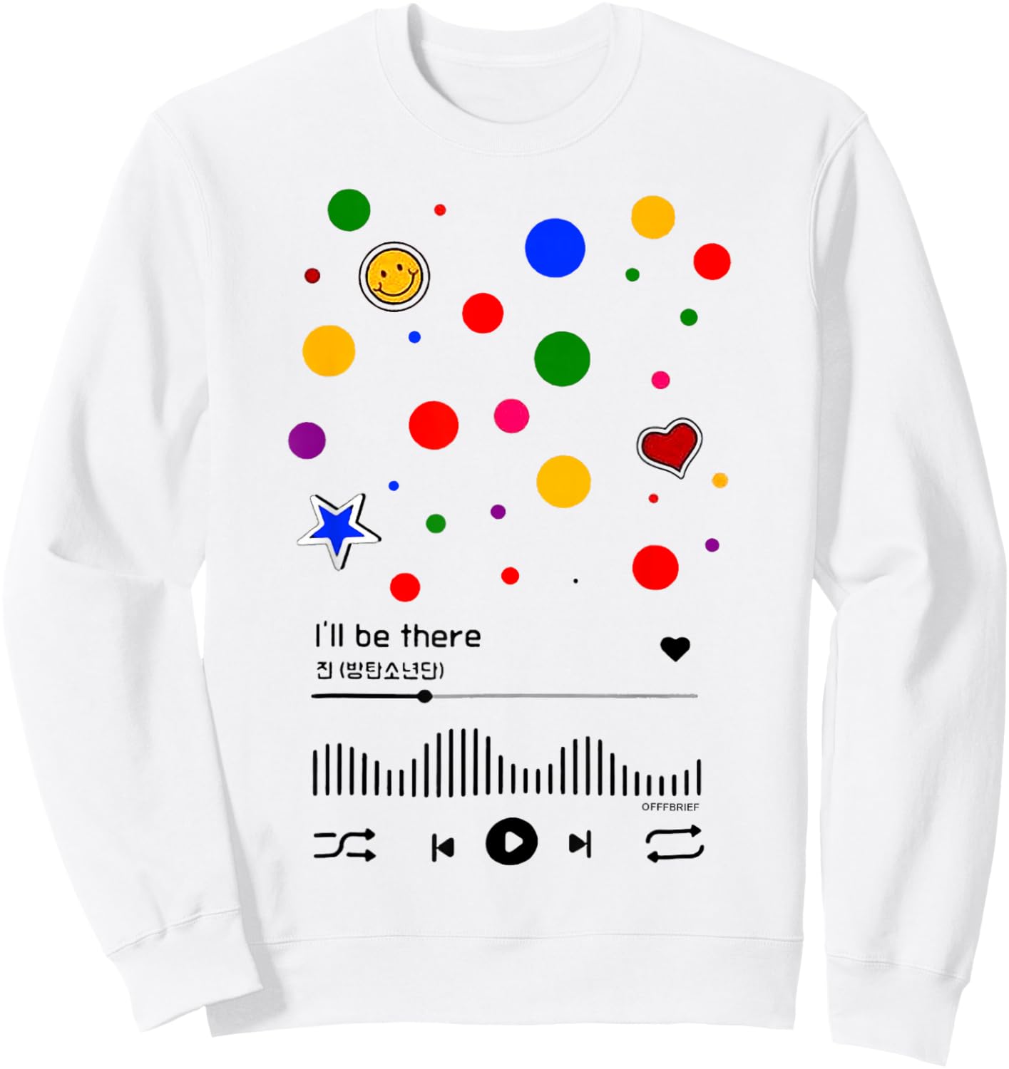 I'll be there Jin Happy Sweatshirt - Sweatshirt | White