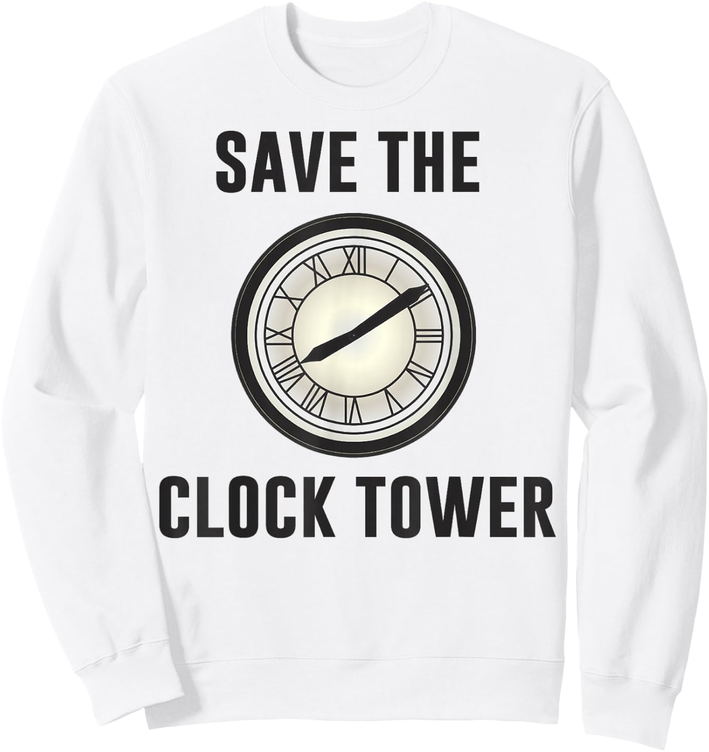Back to the Future Clock Tower Face Graphic Sweatshirt - Sweatshirt | White