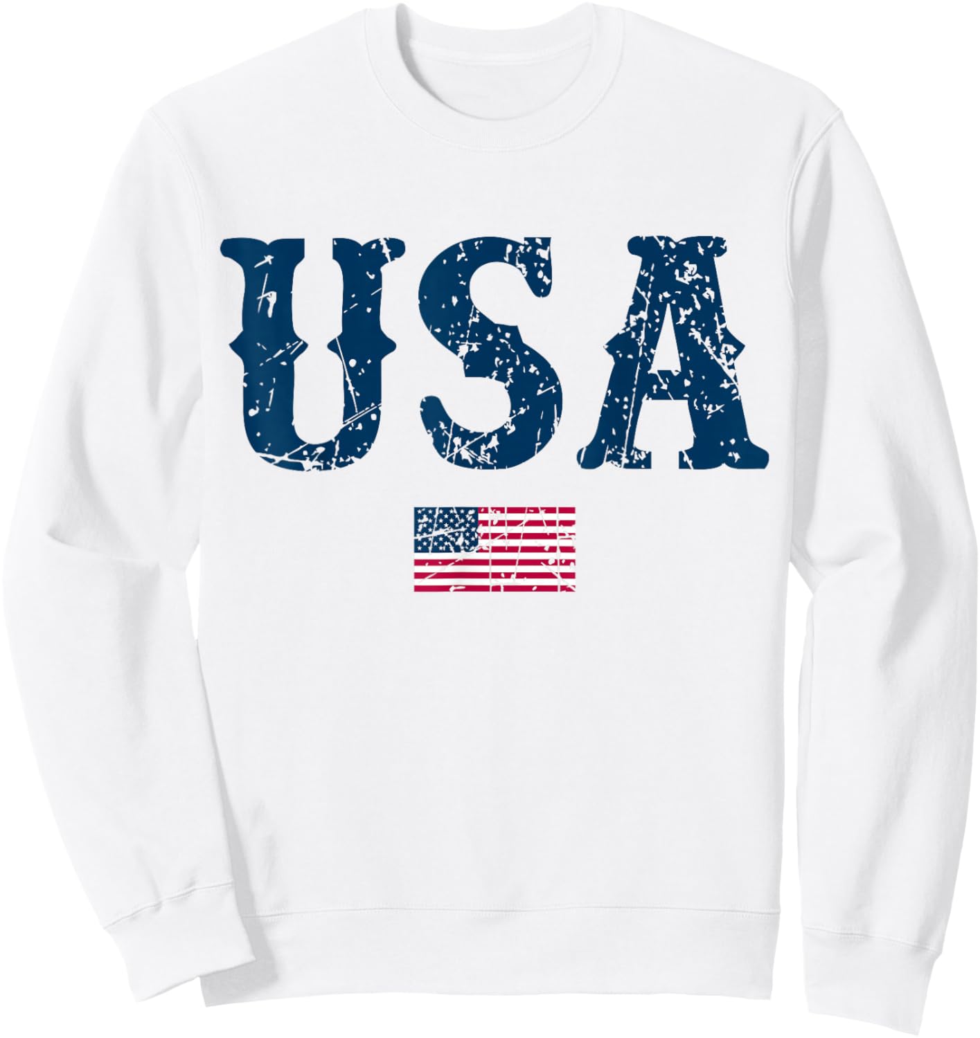 USA United States of America American Flag July 4th Sweatshirt - Sweatshirt | White