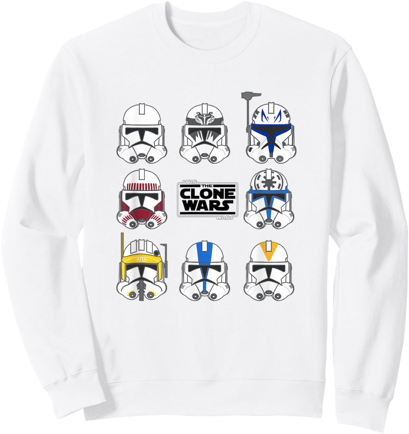 Star Wars: The Clone Wars Multiple Trooper Helmets Sweatshirt - Sweatshirt | White