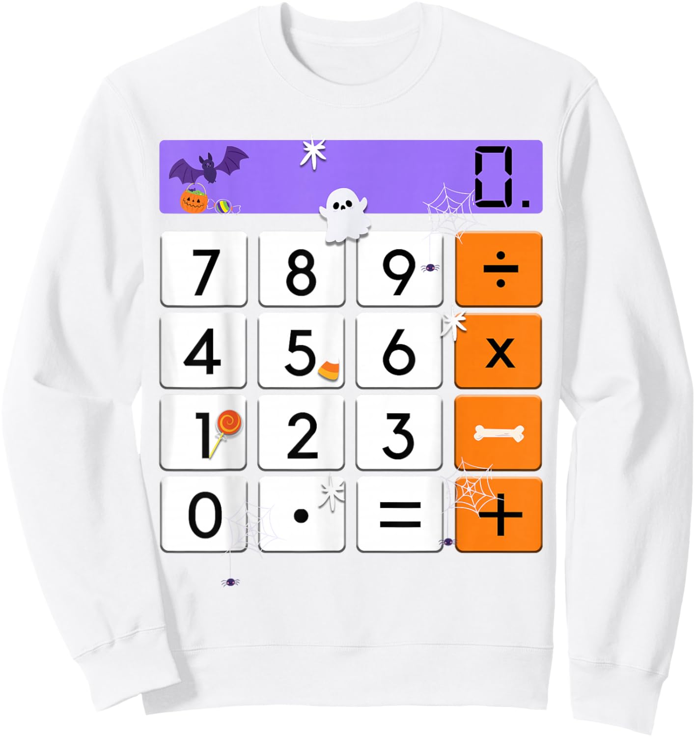Funny Math Teacher Halloween Costume Calculator Math Pun Sweatshirt - Sweatshirt | White
