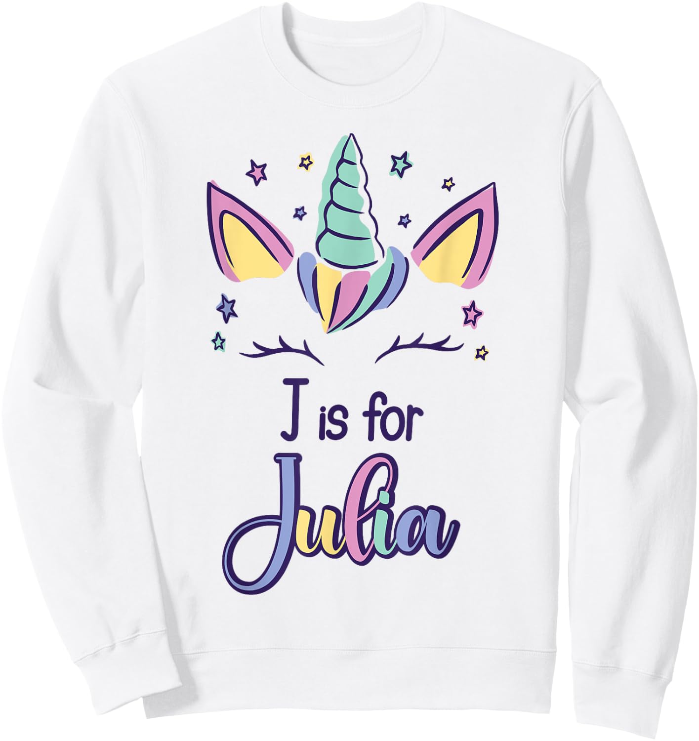 First Name Julia Personalized J Is For Julia Sweatshirt - Sweatshirt | White