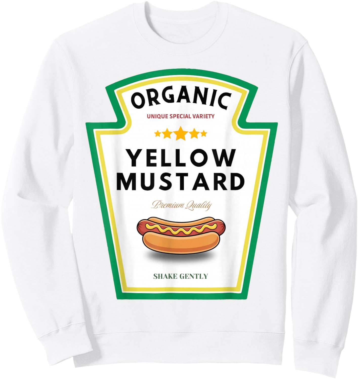 Yellow Mustard Funny Foodie Parody Hot Dog & BBQ Sweatshirt - Sweatshirt | White