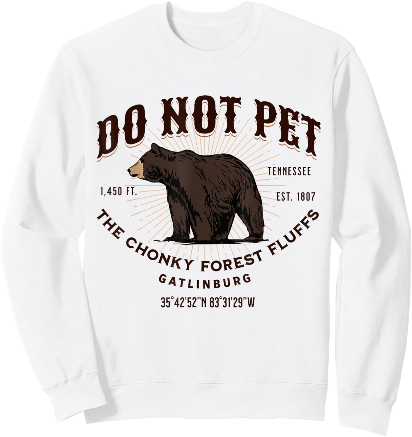 Gatlinburg Tennessee Black Bear Funny Souvenir Sweatshirt - Sweatshirt | White