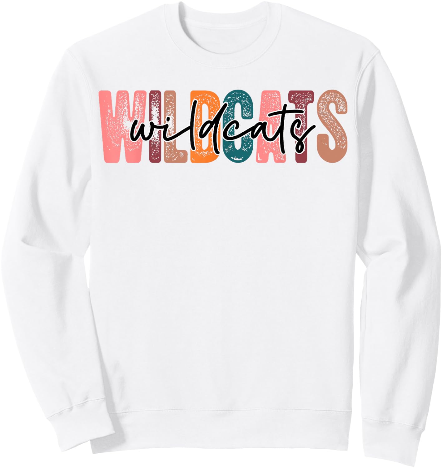 Wildcats School Sports Fan Team Spirit Sweatshirt - Sweatshirt | White