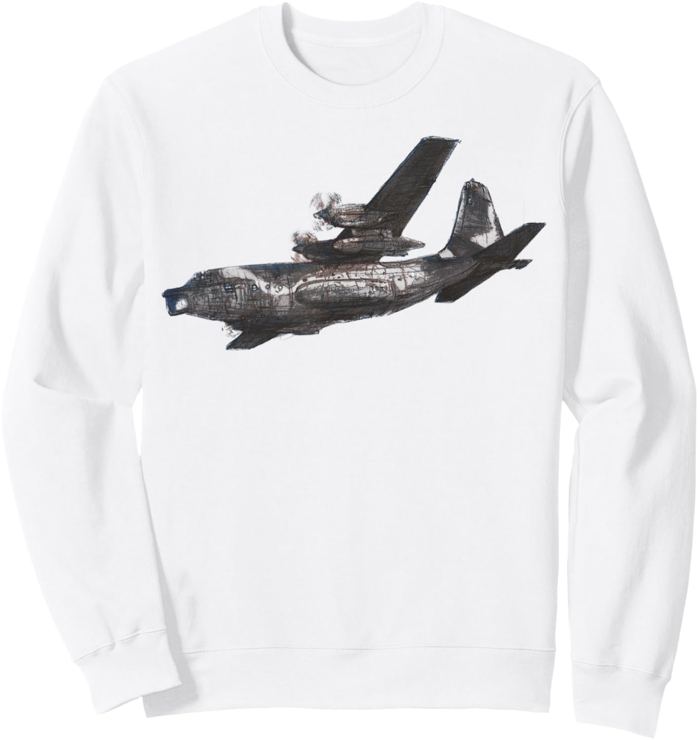 MC-130 Combat US Military Transport Aircraft Air Force Sweatshirt - Sweatshirt | White