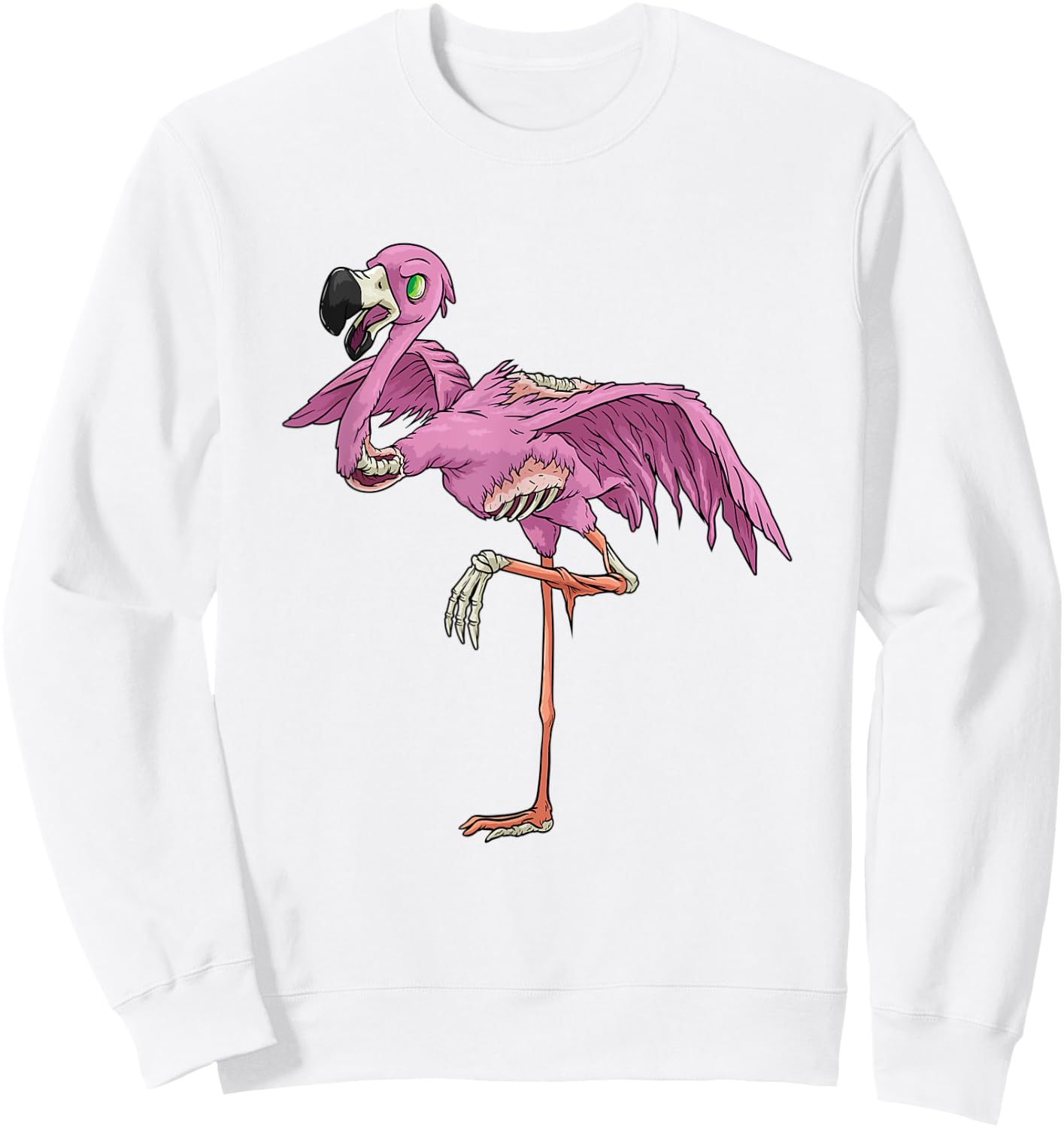 Funny Flamingo funny Zombie Apocalypse Halloween Flamingo Sweatshirt - Sweatshirt | White