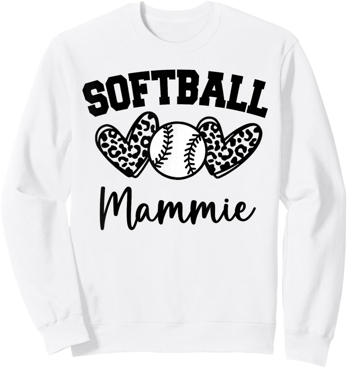 Personalized Baseball Heart Cute Mammie Women Baseball Sweatshirt - Sweatshirt | White