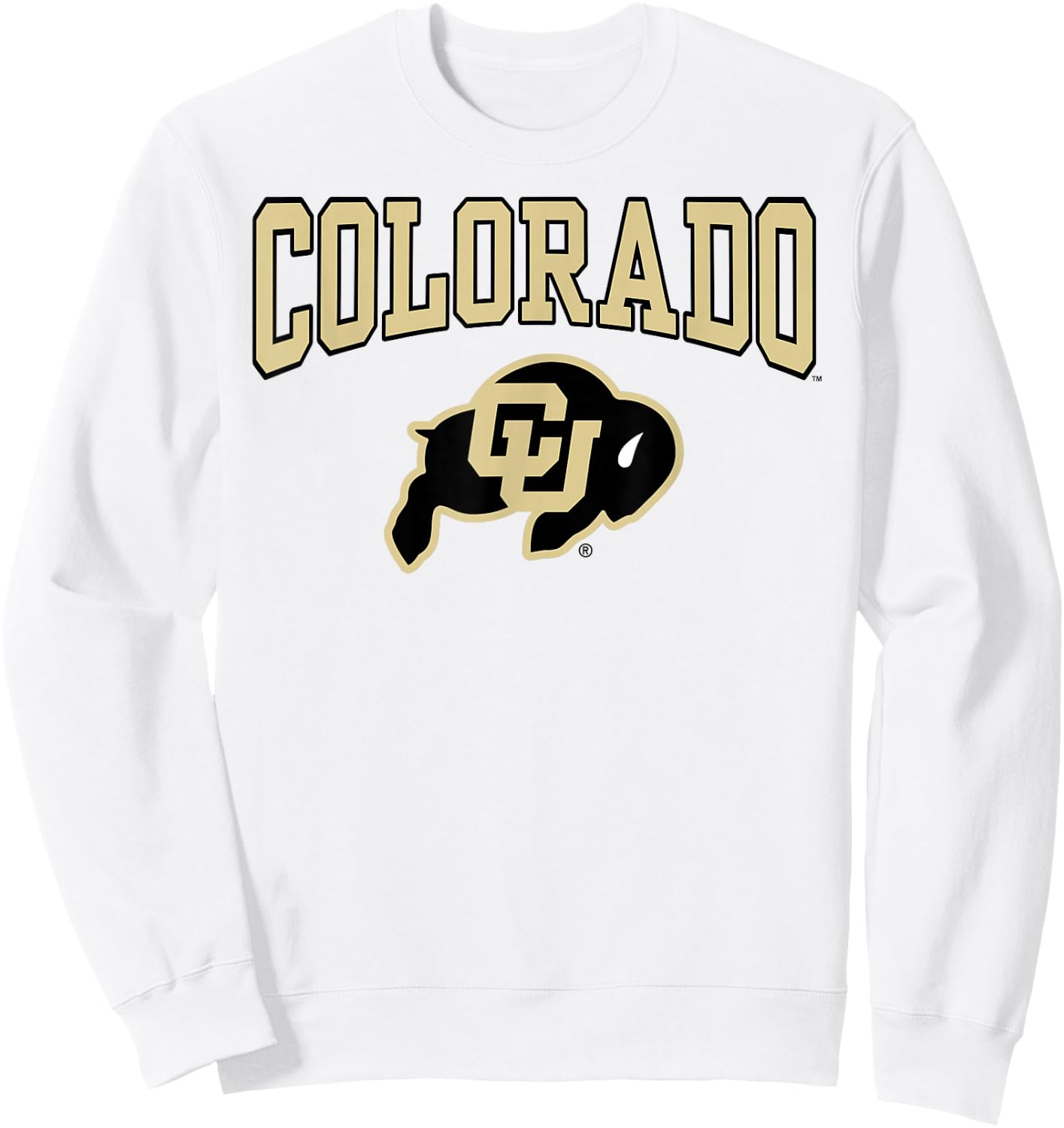 Elite Authentics Colorado Buffaloes Arched Logo Officially Licensed Sweatshirt - Sweatshirt | White