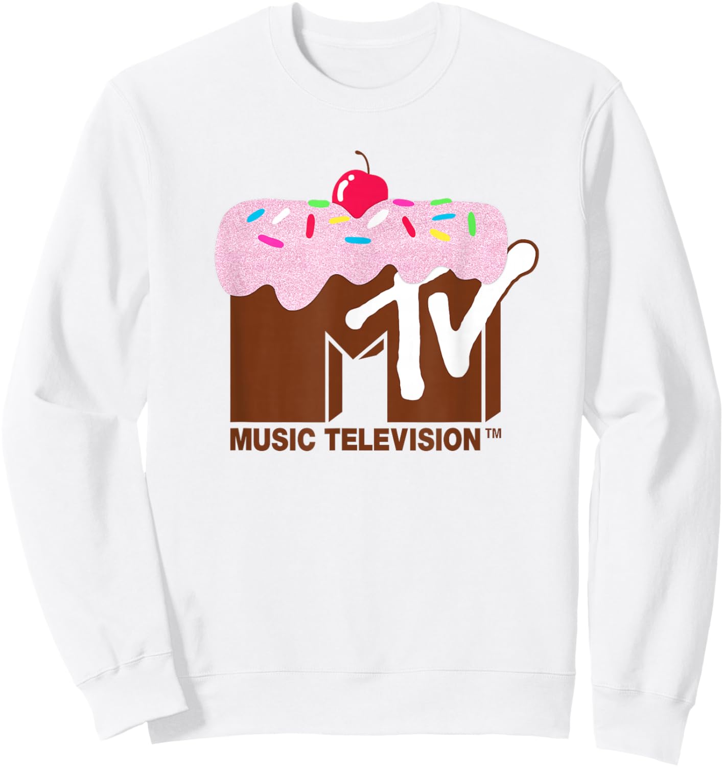 MTV Cupcake & Sprinkles Retro Music Television Sweatshirt - Sweatshirt | White