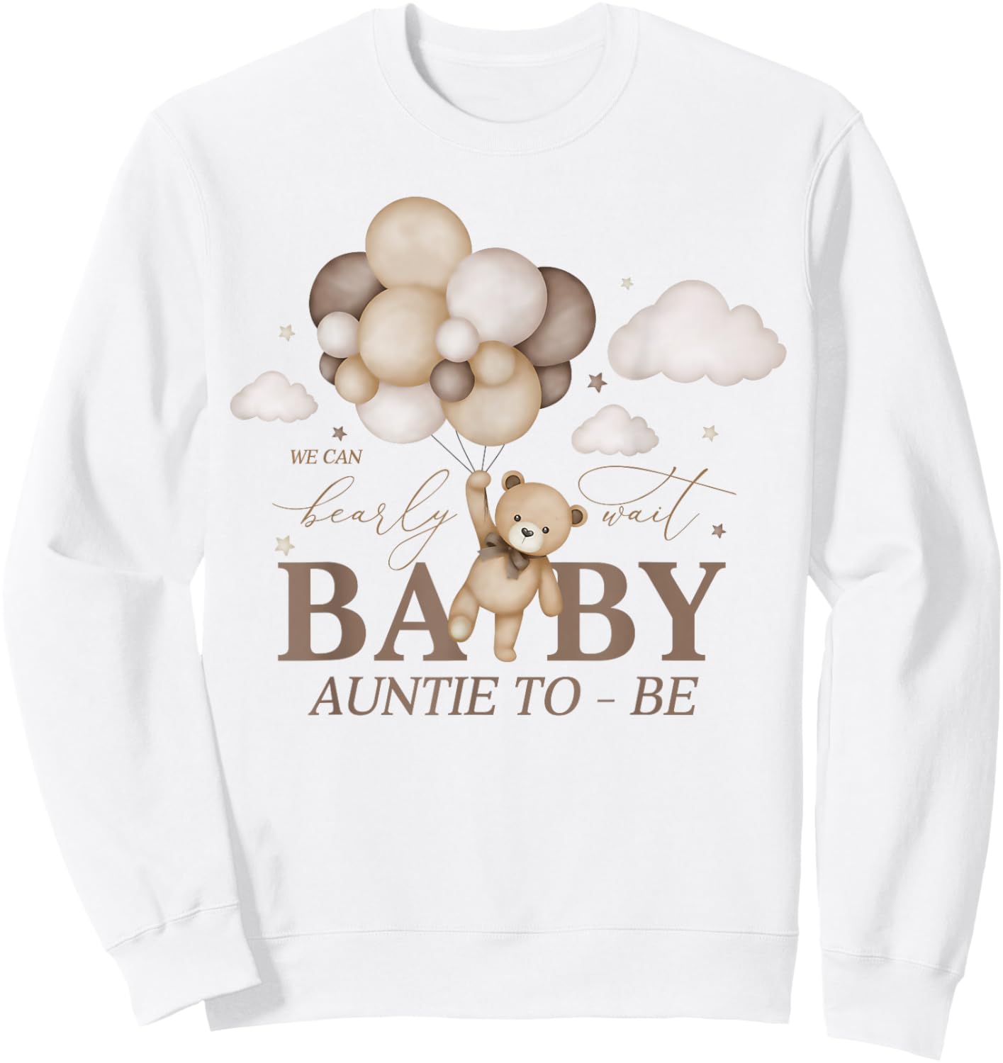 Auntie We Can Bearly Wait Baby Shower Bear Family Matching Sweatshirt - Sweatshirt | White