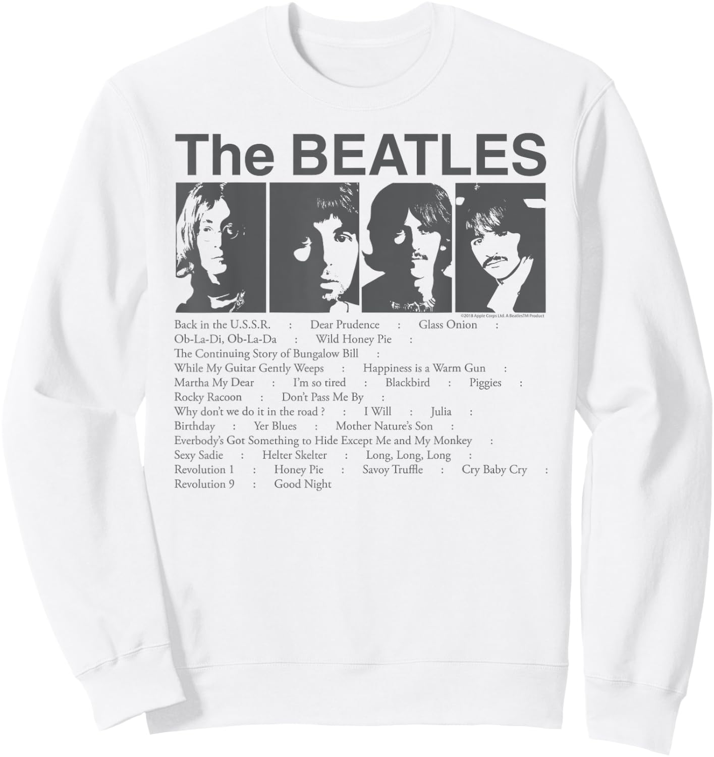 The Beatles - Song List Sweatshirt - Sweatshirt | White