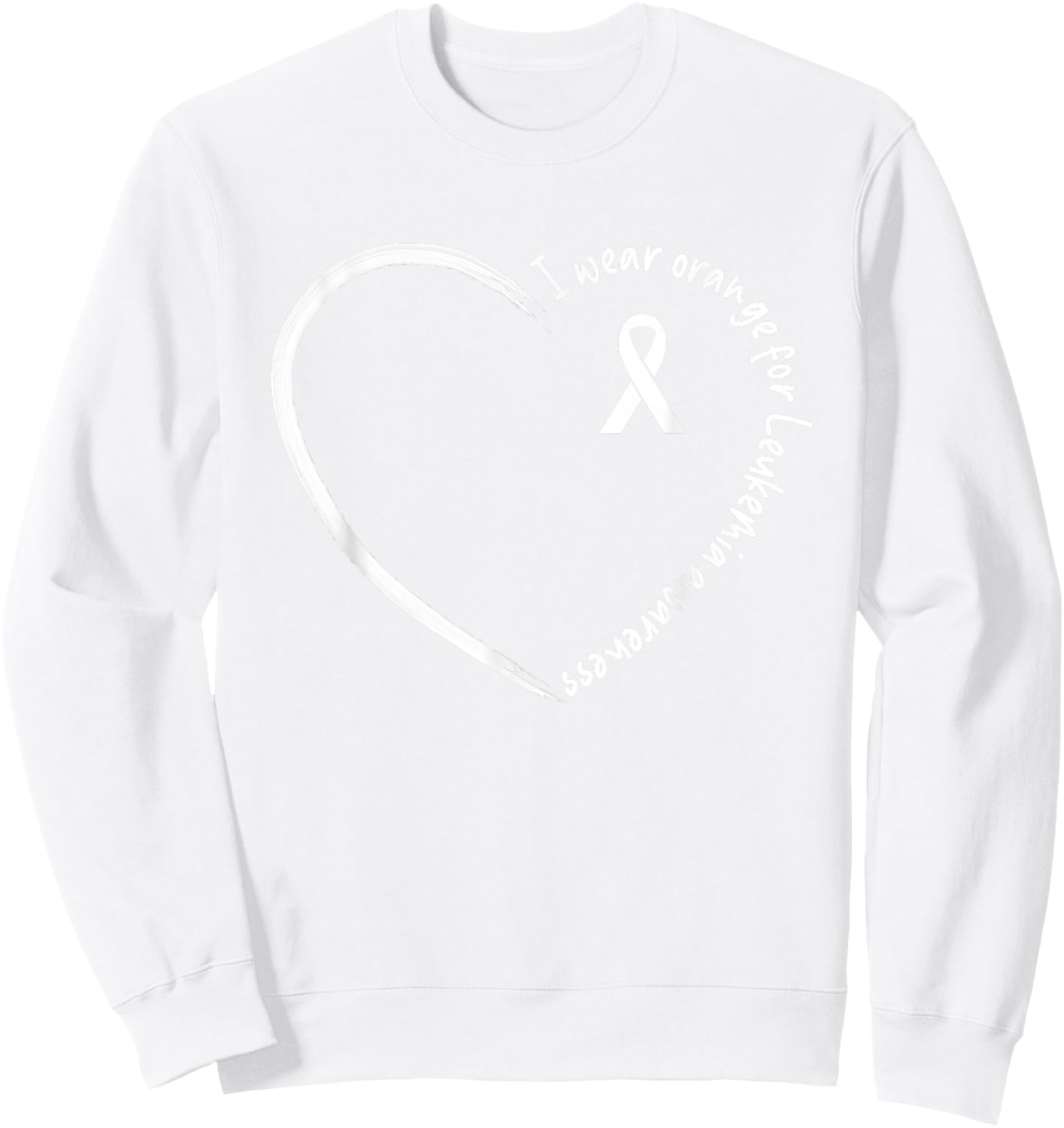 I Wear Orange For Leukemia Awareness Shirts Sweatshirt - Sweatshirt | White