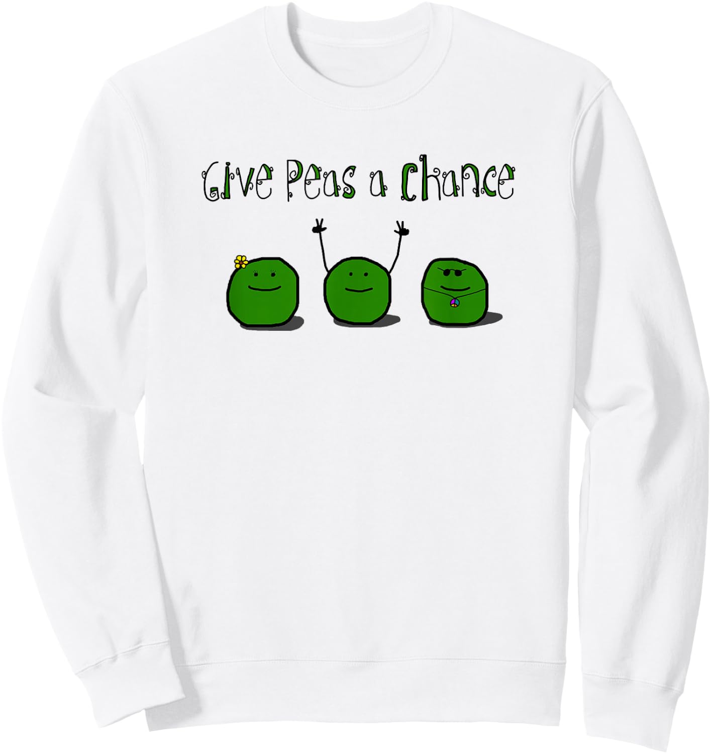 Give Peas a Chance Hippy Sweatshirt - Sweatshirt | White