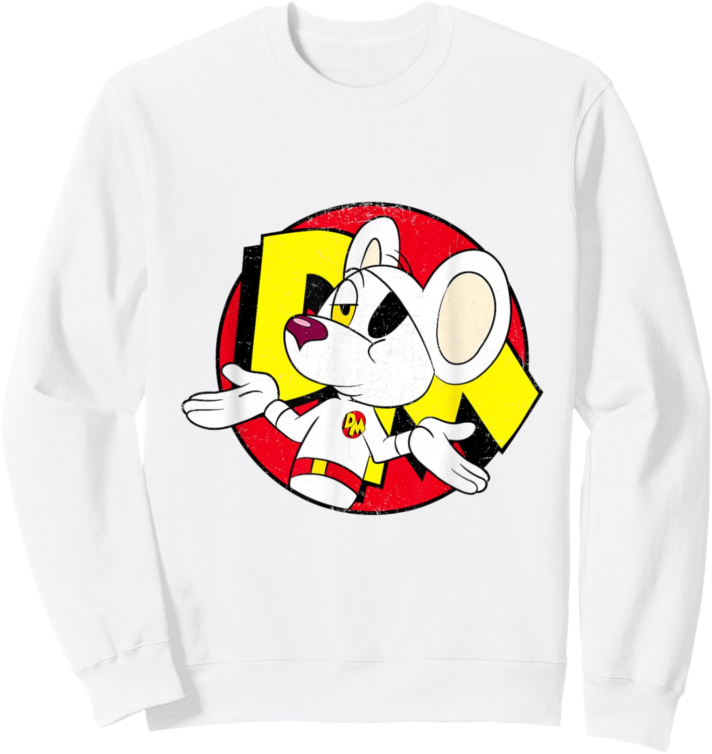 Danger Mouse Nonchalant Pose Distressed Sweatshirt - Sweatshirt | White