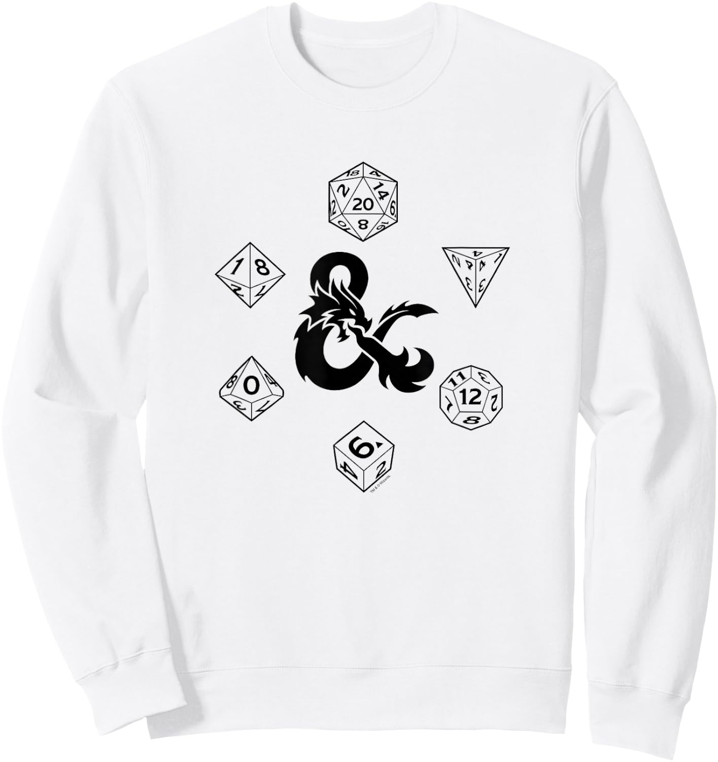 Dungeons & Dragons Hexagon Dice Circle Layout Sweatshirt - Sweatshirt | White