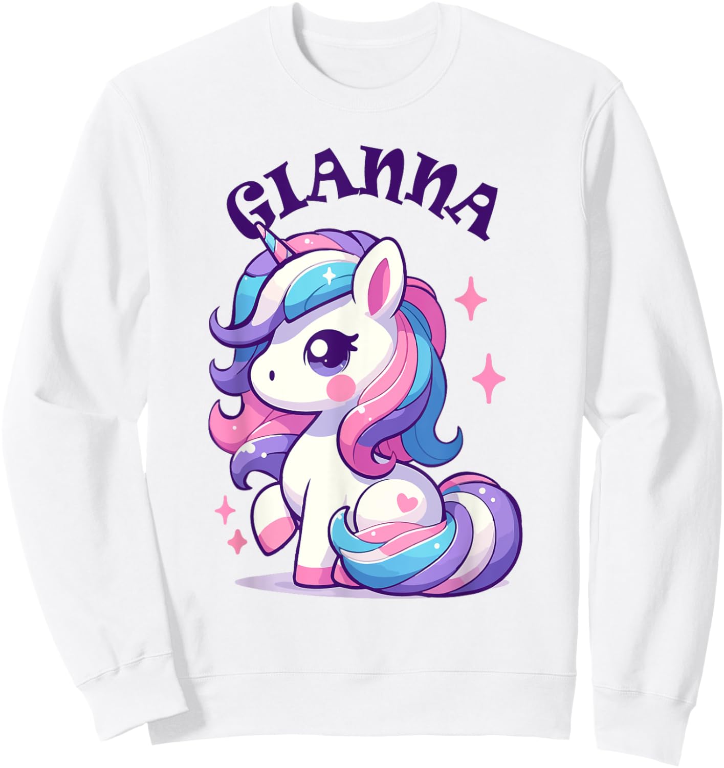 Gianna Cute Unicorn Design for Girls Name Gianna Sweatshirt - Sweatshirt | White